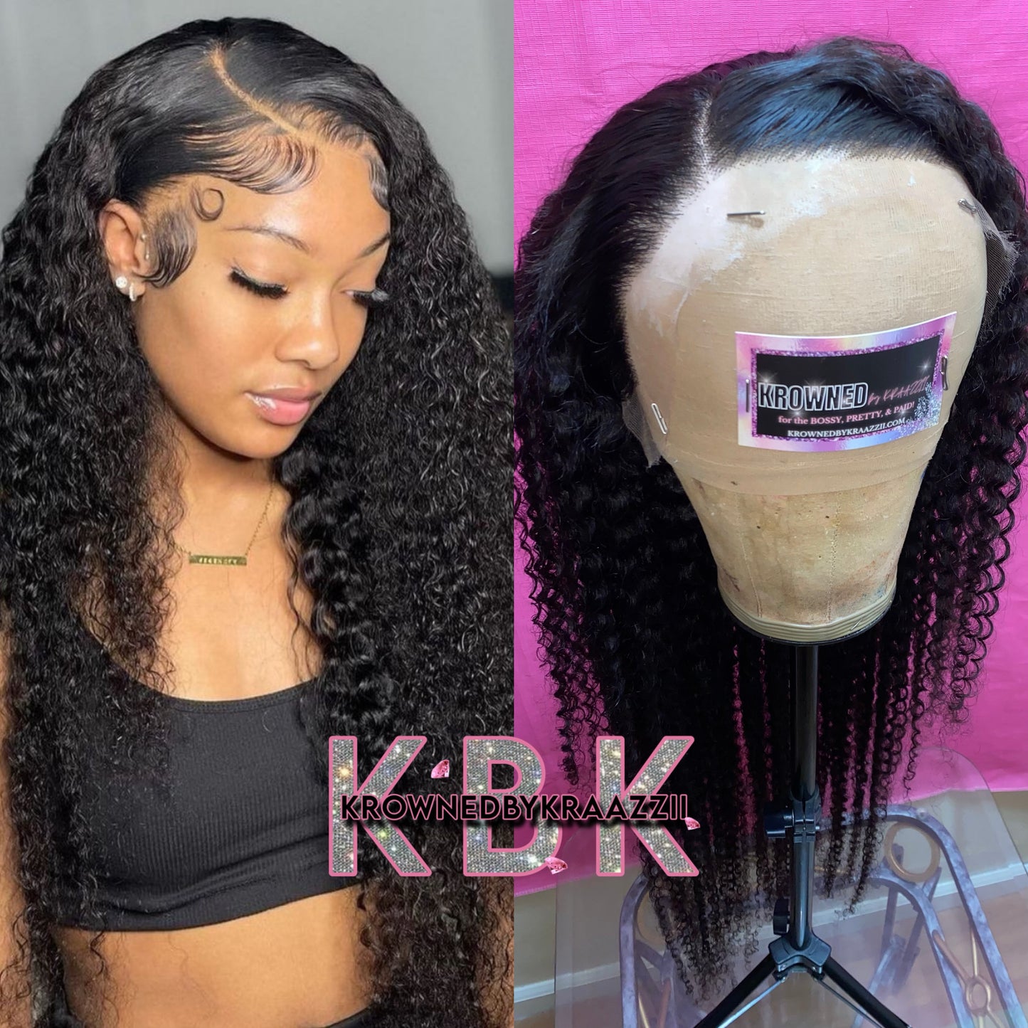 NEW 13x6 HD Black Jerry Curly Frontal Wig