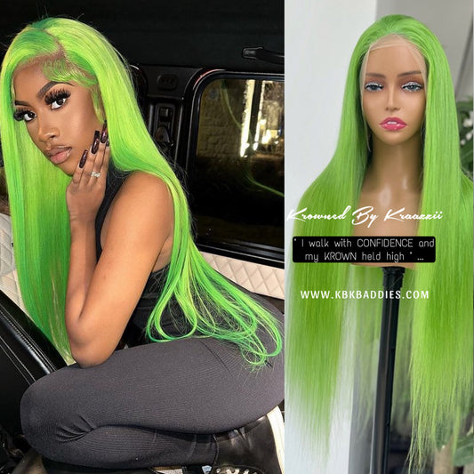 CANDY - NEW 13x6 Straight Apple Green Frontal Wig