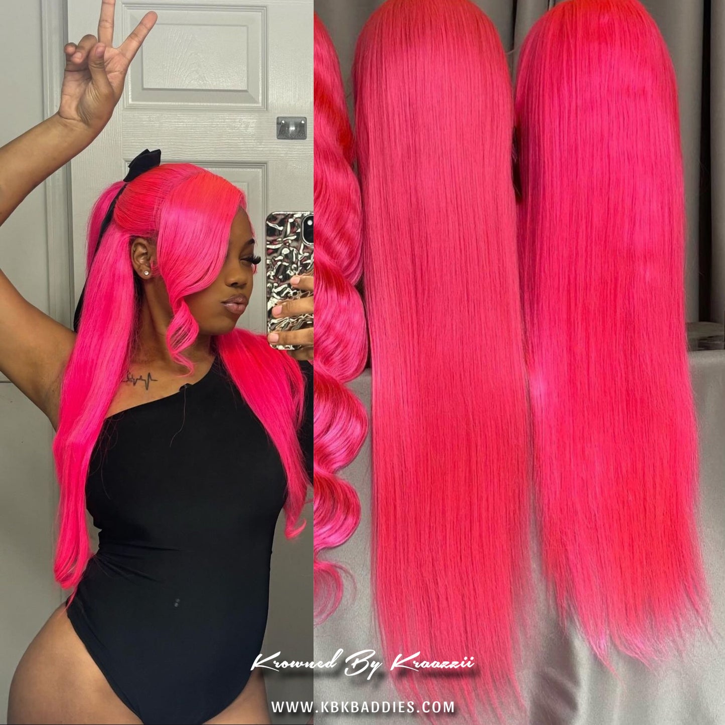 NEW 13x6 HD Straight “Neon Pink Hottie” Frontal Wig