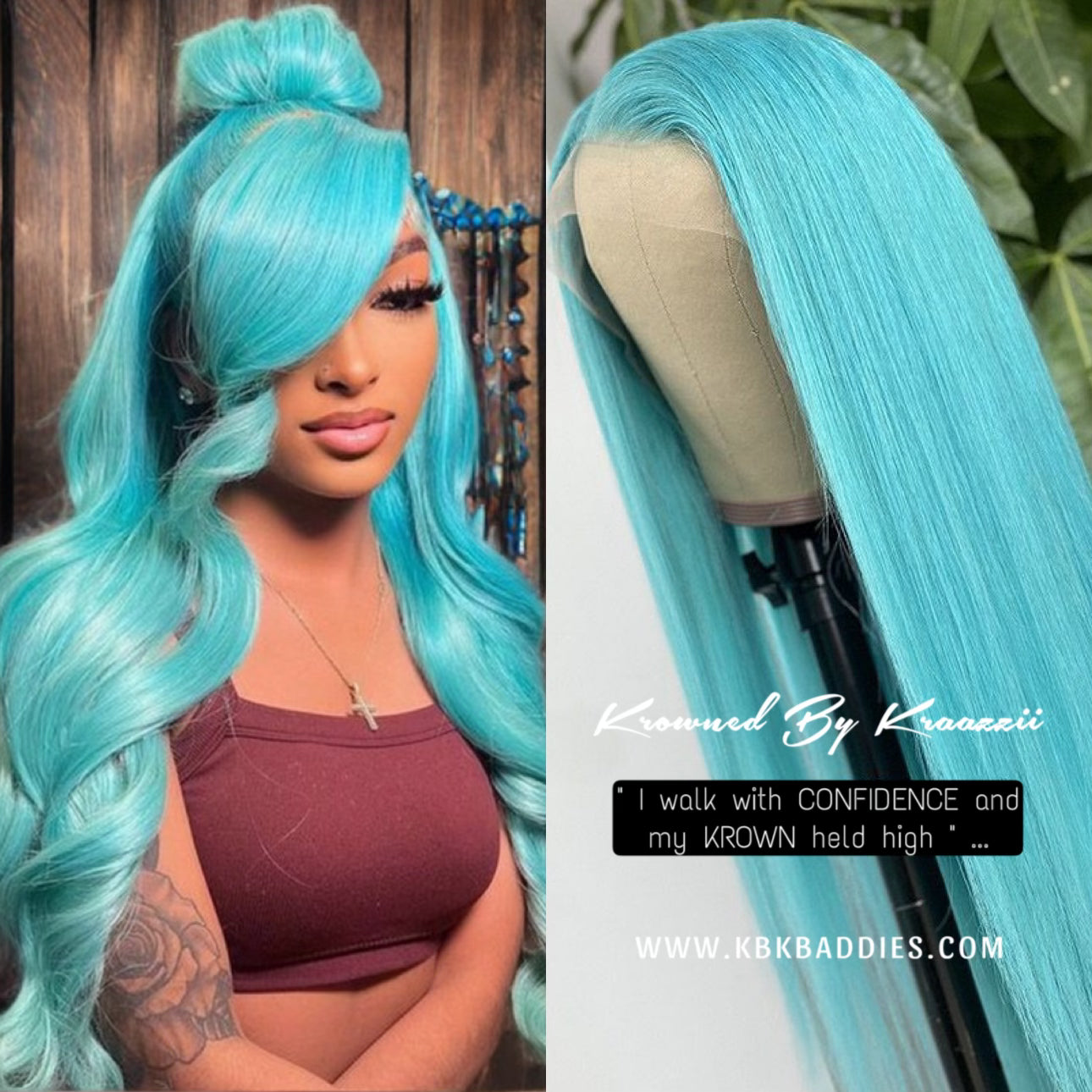 NEW 13x6 HD Straight “Light Baby Blue” Frontal Wig