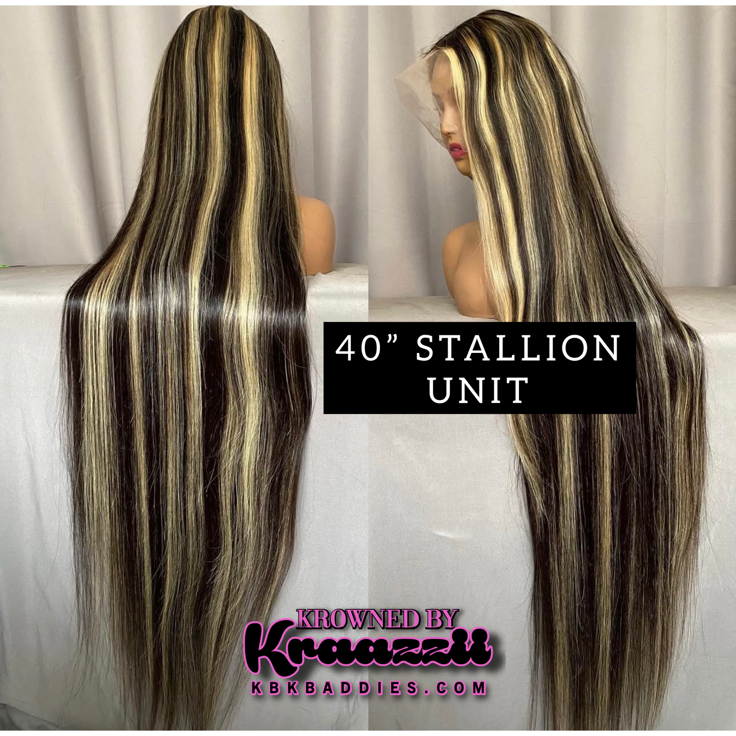 STALLION - NEW 13x6 HD Straight #1b/613 Highlight Frontal Wig