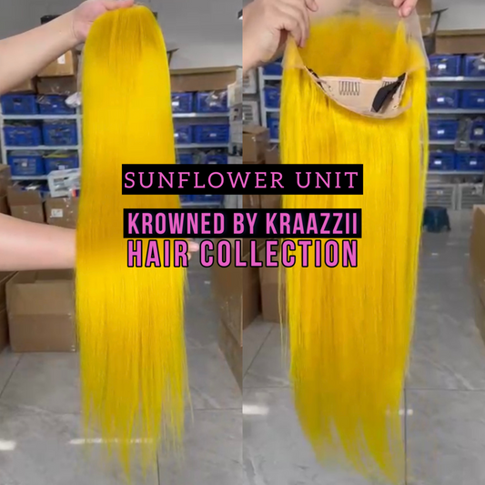 SUNFLOWER (Straight Transparent Yellow Lace Wig)
