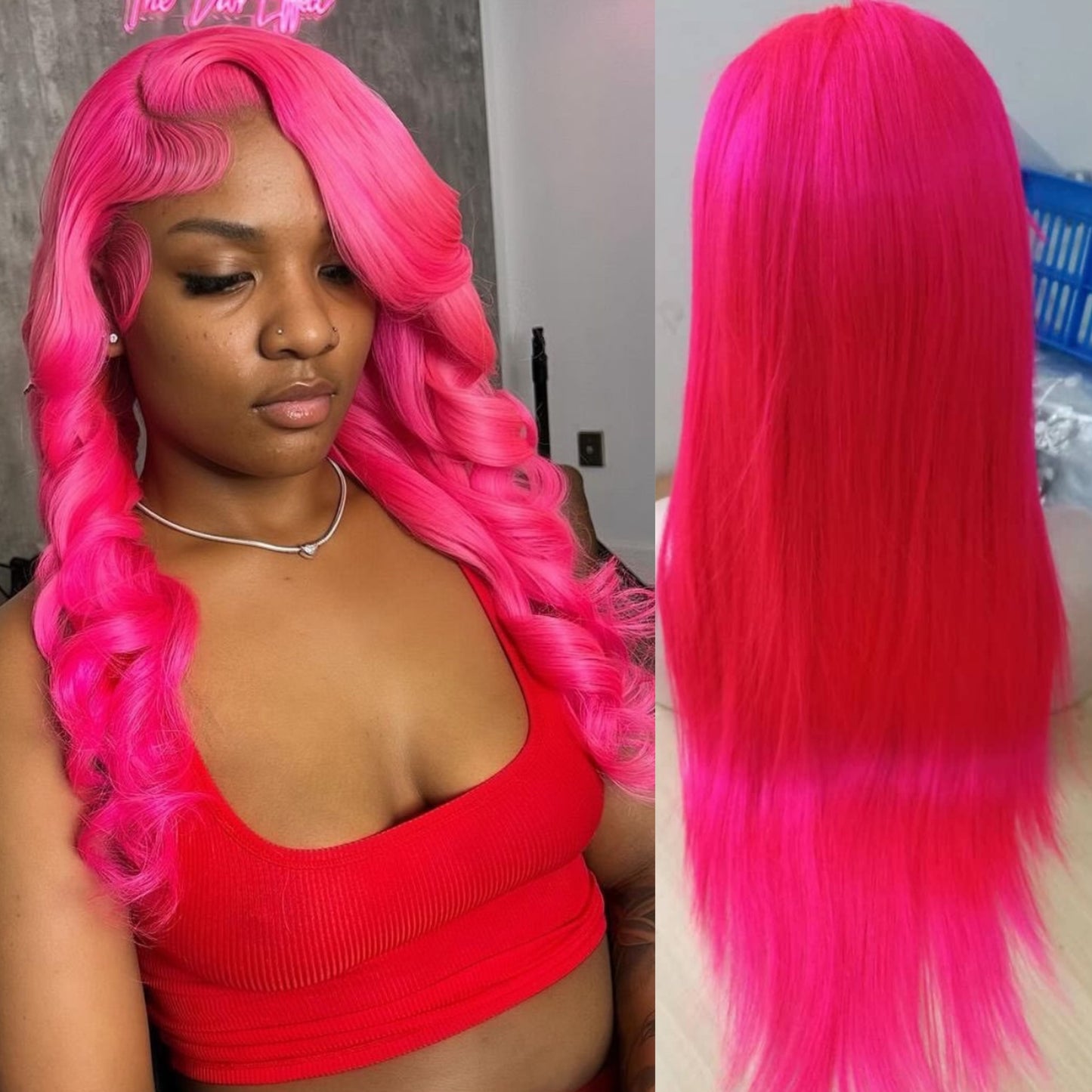 NEW 13x6 HD Straight “Neon Pink Hottie” Frontal Wig