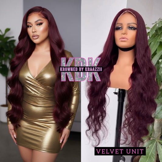 VELVET (Bodywave & Straight Transparent Dark #99j Lace Wig)