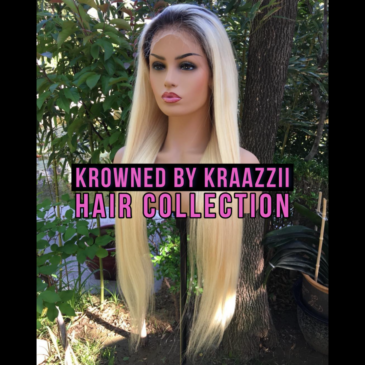 NICOLE (Straight HD #613 Blonde w/ Black Roots Lace Wig)