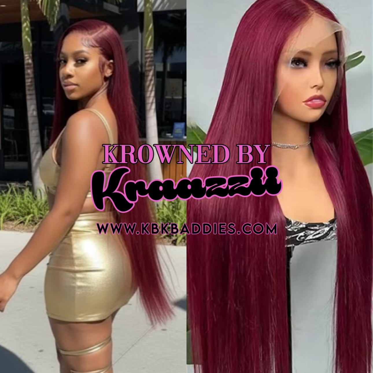 SIREN - NEW 13x6 Straight 99j Burgundy Frontal Wig