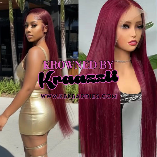 SIREN - NEW 13x6 Straight 99j Burgundy Frontal Wig
