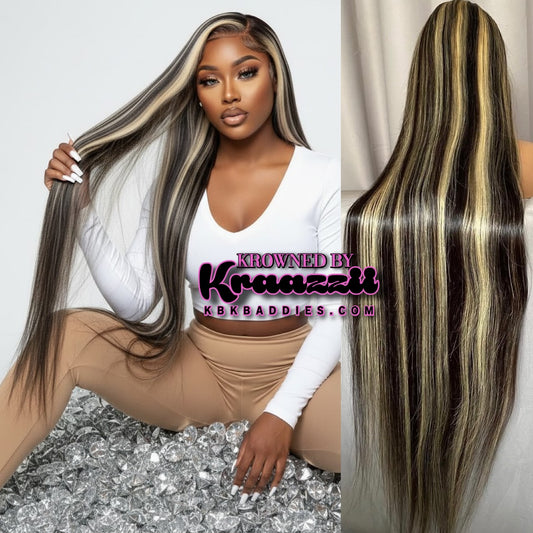 STALLION - NEW 13x6 HD Straight #1b/613 Highlight Frontal Wig