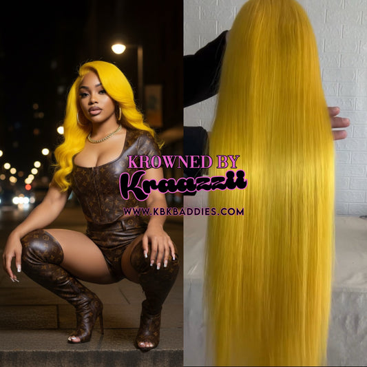 SUNFLOWER - NEW 13x6 HD Straight “Yellow Splash” Frontal Wig