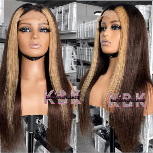 NEW 7x7 HD “Ciara 3-Tone” Straight Closure Wig