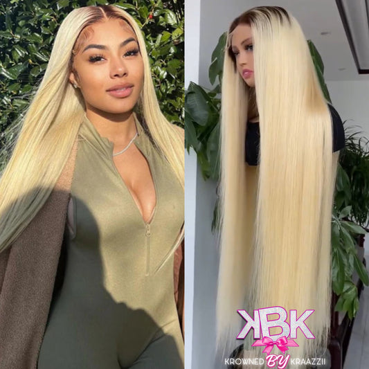 NEW 13x4 “2 Tone #4/27 Blonde Diva” Straight Frontal Wig