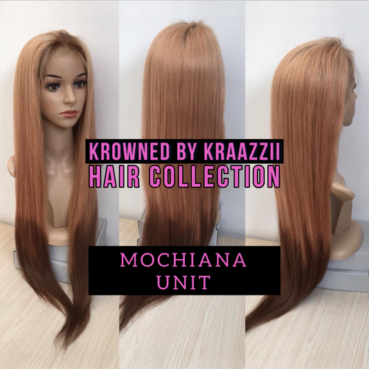MOCHIANA (Straight HD Lace Dark Honey Brown/Dark Brown 2-Tone Ombré Color Wig)