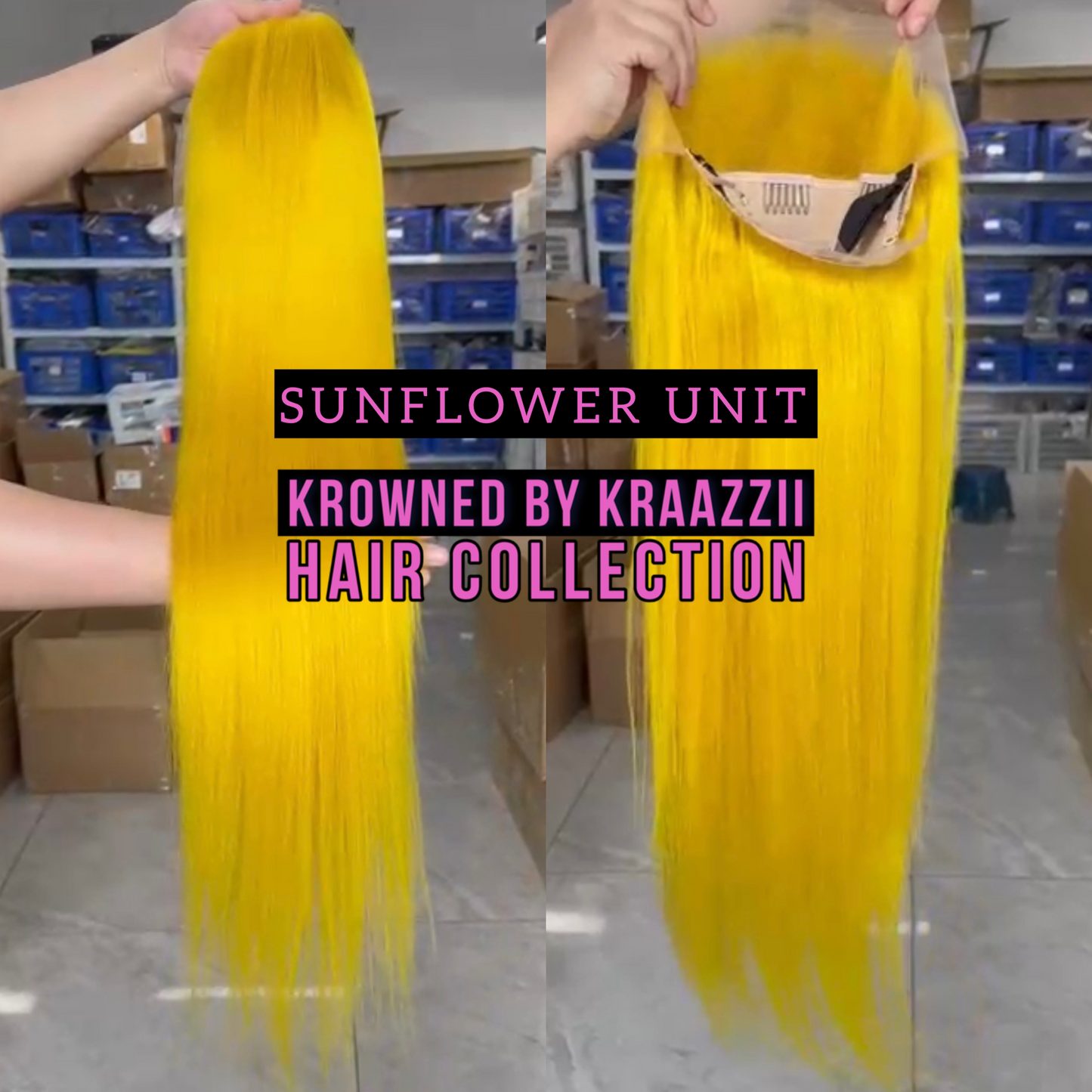 SUNFLOWER (Straight Transparent Yellow Lace Wig)