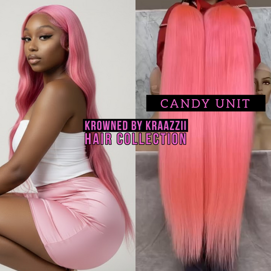 CANDY (Straight Transparent Pink Lace Wig)