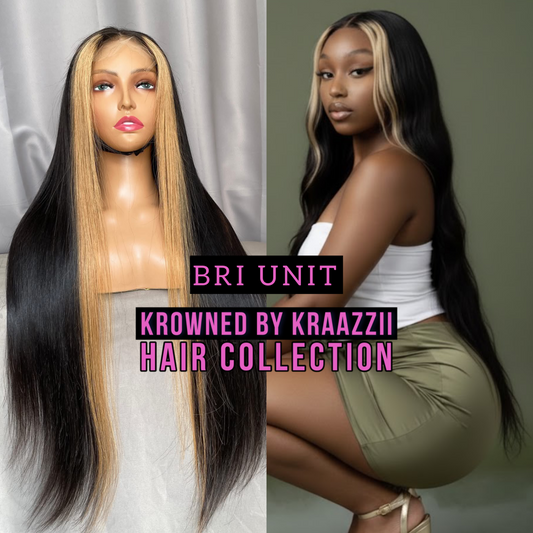 BRI (Straight HD 1B/27 Skunk Stripe Lace Wig)