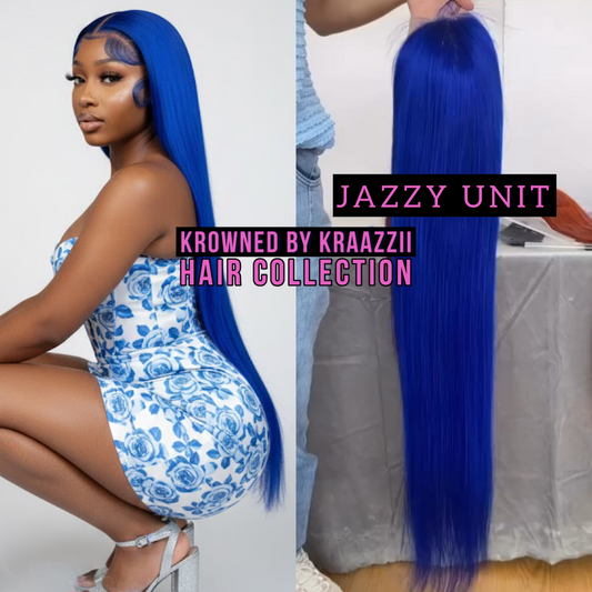 JAZZY (Straight Transparent Blue Lace Wig)