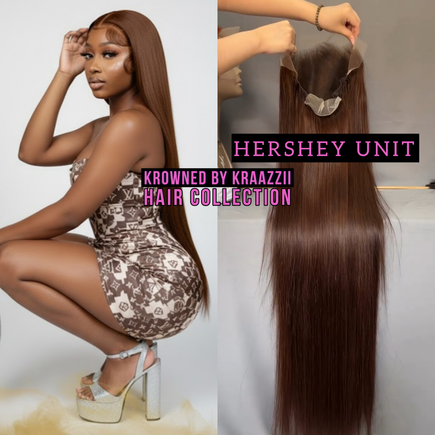 HERSHEY (Straight HD Brown Lace Wig)