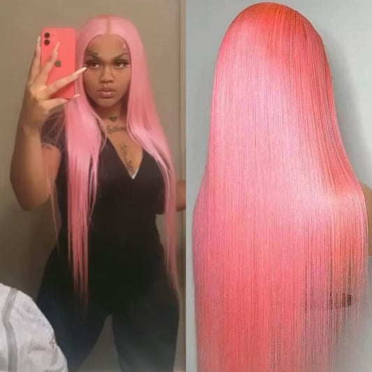 NEW 13x4 “Candy Pink” Straight Frontal Wig