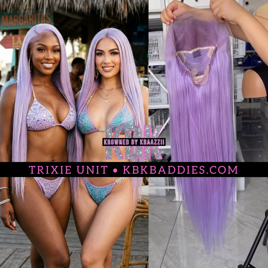 TRIXIE (Straight Transparent Lavender Purple Lace Wig)