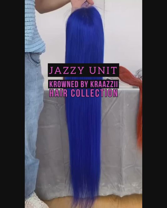 JAZZY (Straight Transparent Blue Lace Wig)
